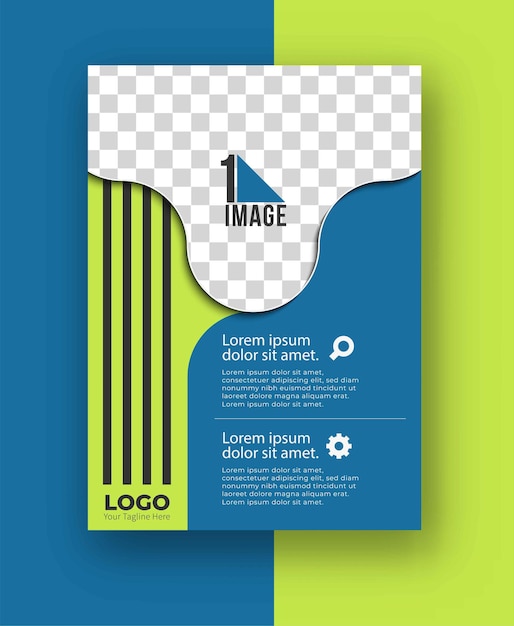 Flyer d'affaires avec espace d'image et logo.