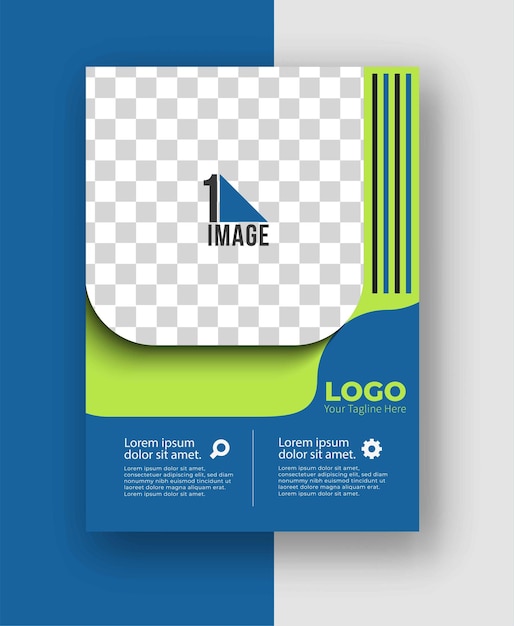 Flyer d'affaires avec espace d'image et logo.