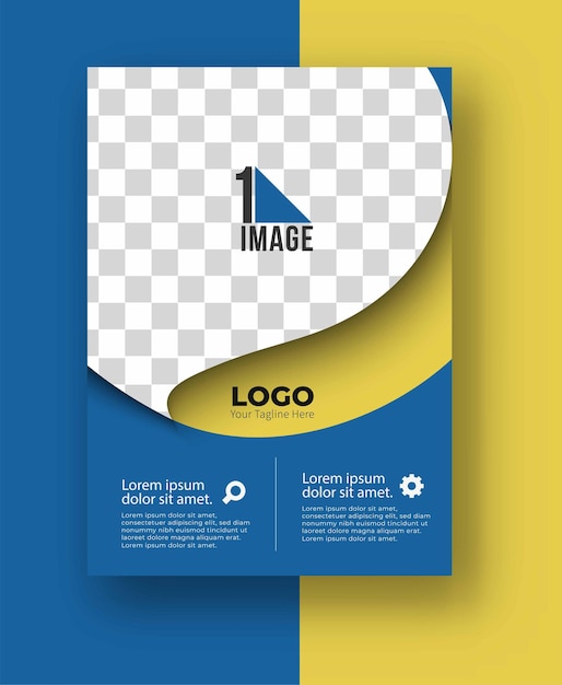 Flyer d'affaires avec espace d'image et logo.