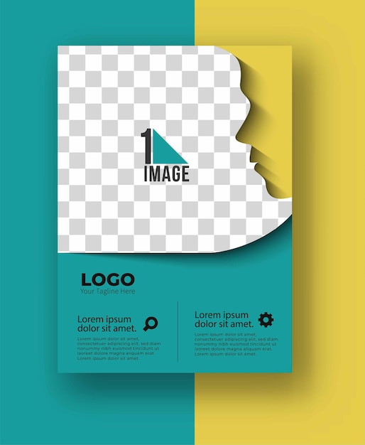 Vecteur flyer d'affaires avec espace d'image et logo.