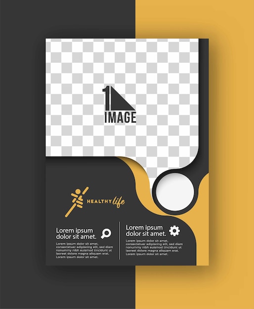 Flyer d'affaires avec espace d'image et logo.