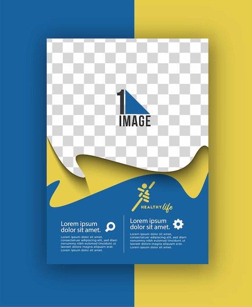 Flyer d'affaires avec espace d'image et logo.