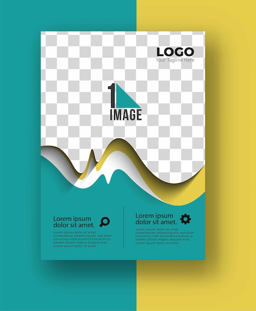 Flyer d'affaires avec espace d'image et logo.