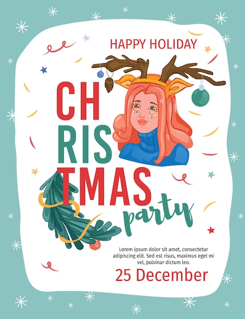 Flyer D'affiche D'invitation à La Fête De Noël De Joyeuses Fêtes