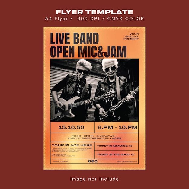 Flyer de la bande de musique en direct