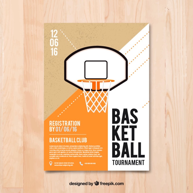 Vecteur flyer basket-ball en design plat