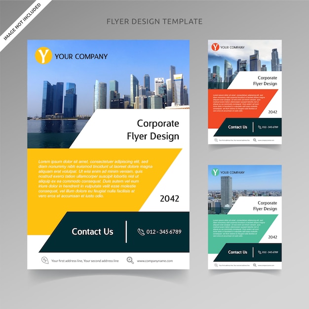 Flyer Business Template Trapezoid Avec 3 Choix De Couleurs