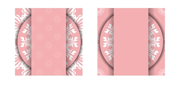 Flyer De Couleur Rose Avec Motif Blanc Abstrait Pour Votre Marque.