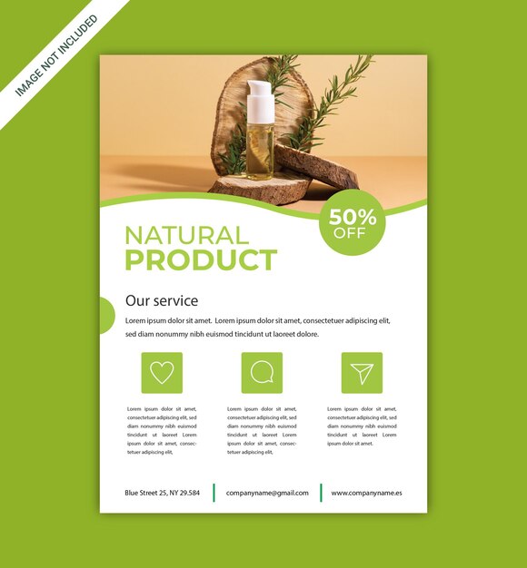 Flyer de crème naturelle et de produit