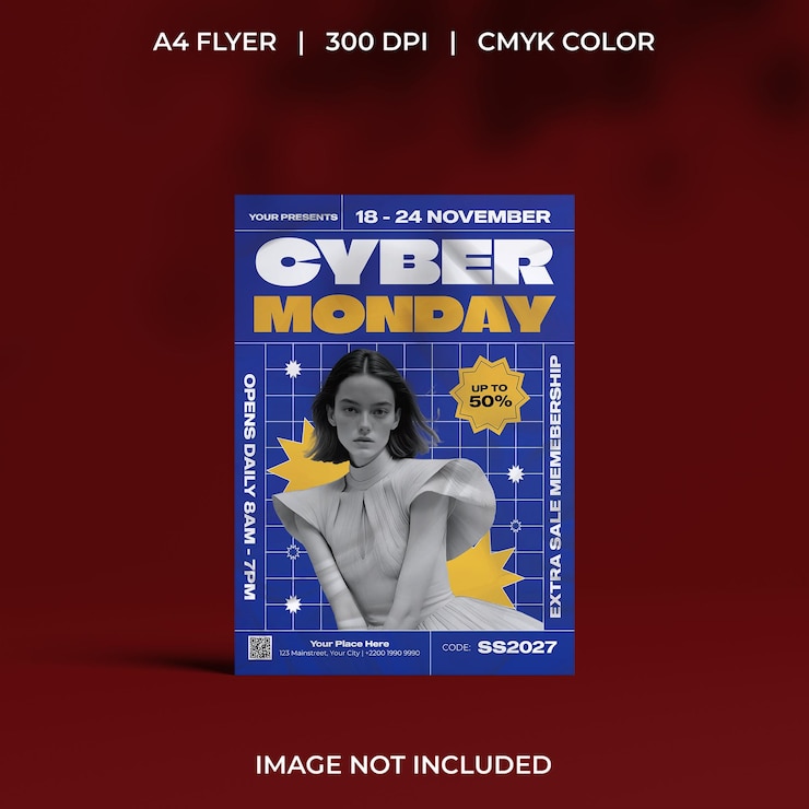 Vecteur le flyer du cyber lundi