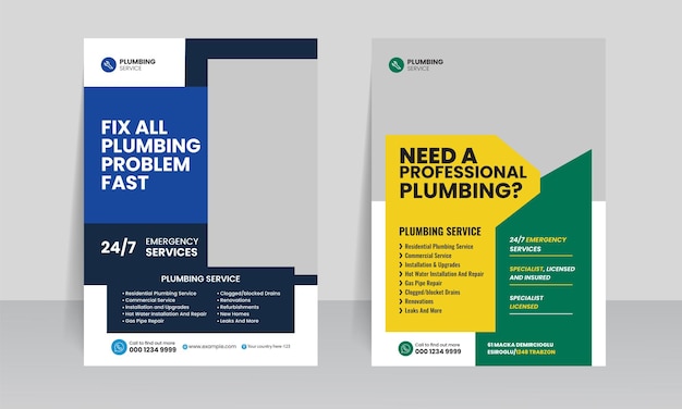 Flyer du service de plombier