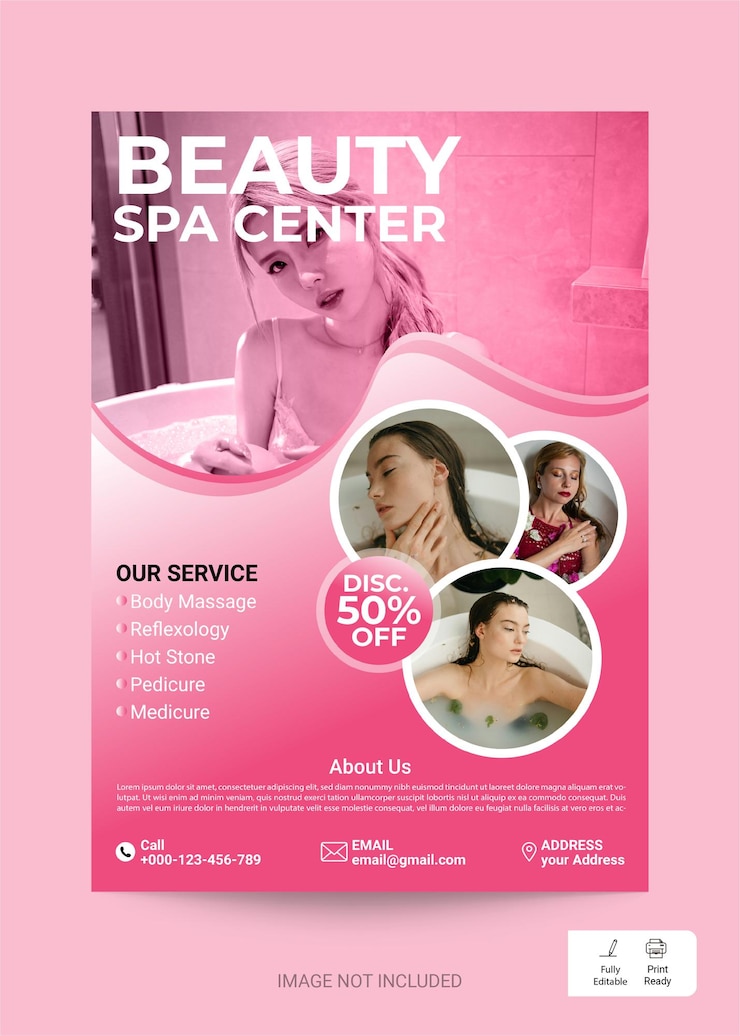 Vecteur flyer du spa