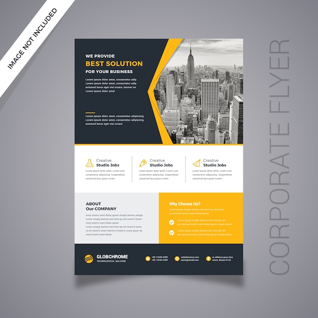 Flyer d'entreprise créative isolé sur gris