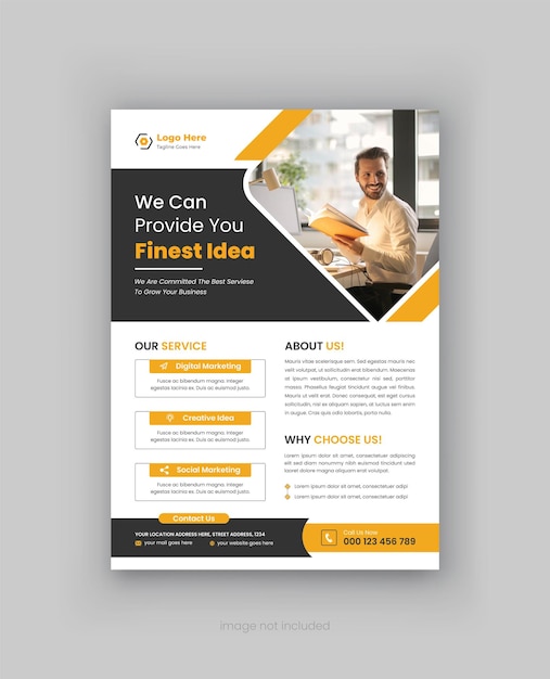 Flyer d'entreprise Design de brochure affiche de rapport annuel Flyer en A4 publicité promotionnelle