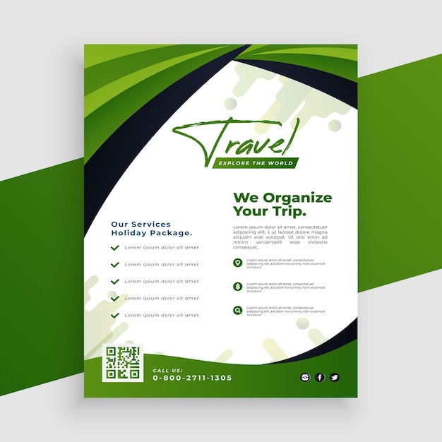 Flyer d'entreprise à dessin plat dessiné à la main