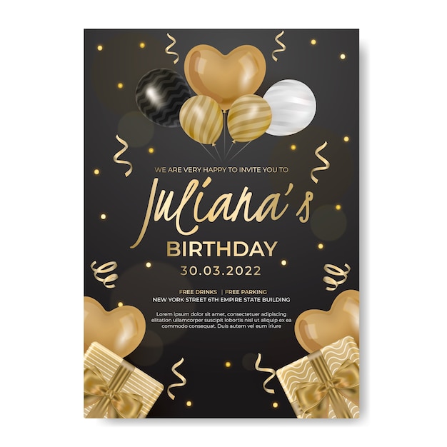 Flyer de fête d'anniversaire dégradé