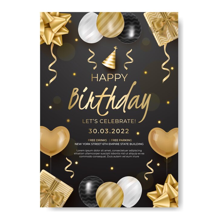Vecteur flyer de fête d'anniversaire dégradé