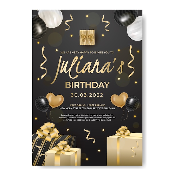 Flyer de fête d'anniversaire dégradé