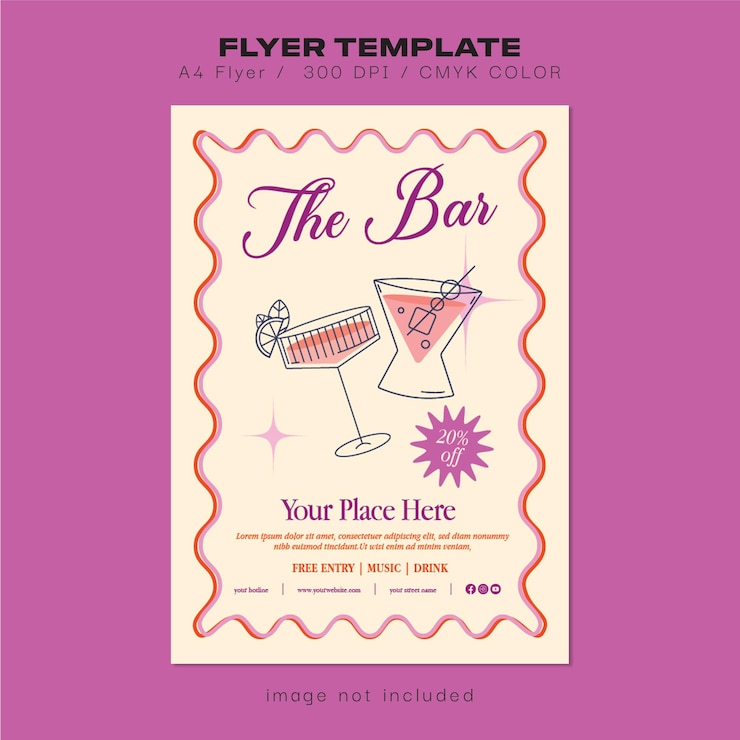 Vecteur flyer de la fête du cocktail