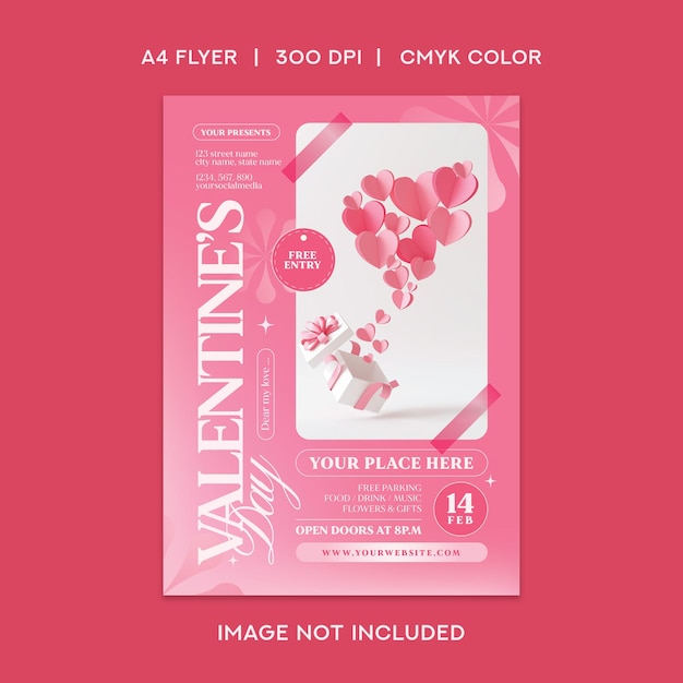 Flyer de la fête de la Saint-Valentin