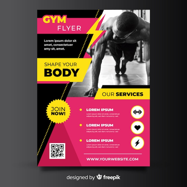 Vecteur flyer de gym