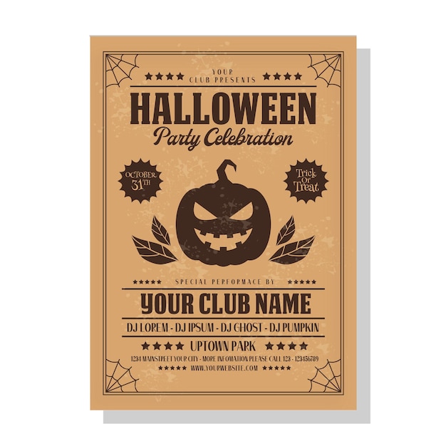 Vecteur le flyer d'halloween vintage