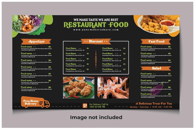 Flyer De Menu Alimentaire Pour Restaurant Ou Café