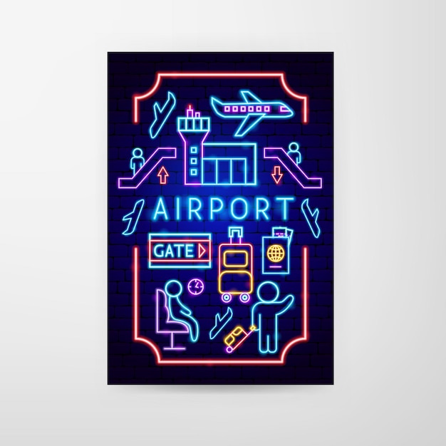 Flyer néon de l'aéroport