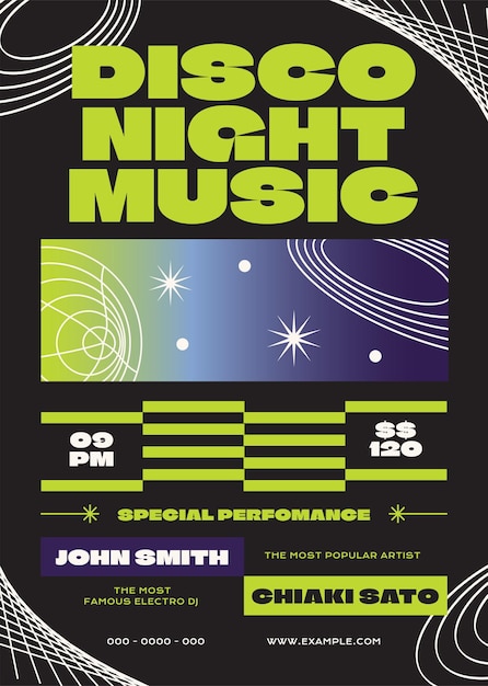 Flyer de la nuit de la musique disco