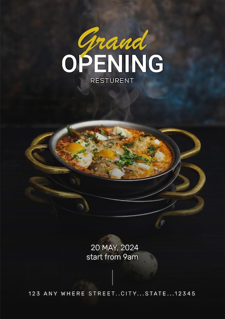 Flyer de l'ouverture du restaurant