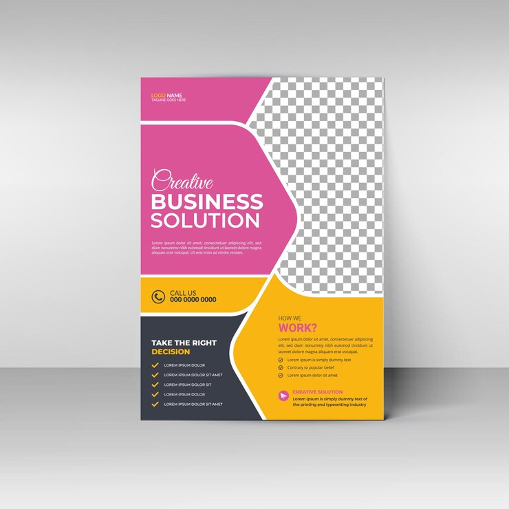 Vecteur flyer de solutions commerciales créatives