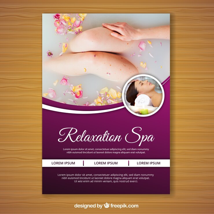 Vecteur flyer spa avec une photo