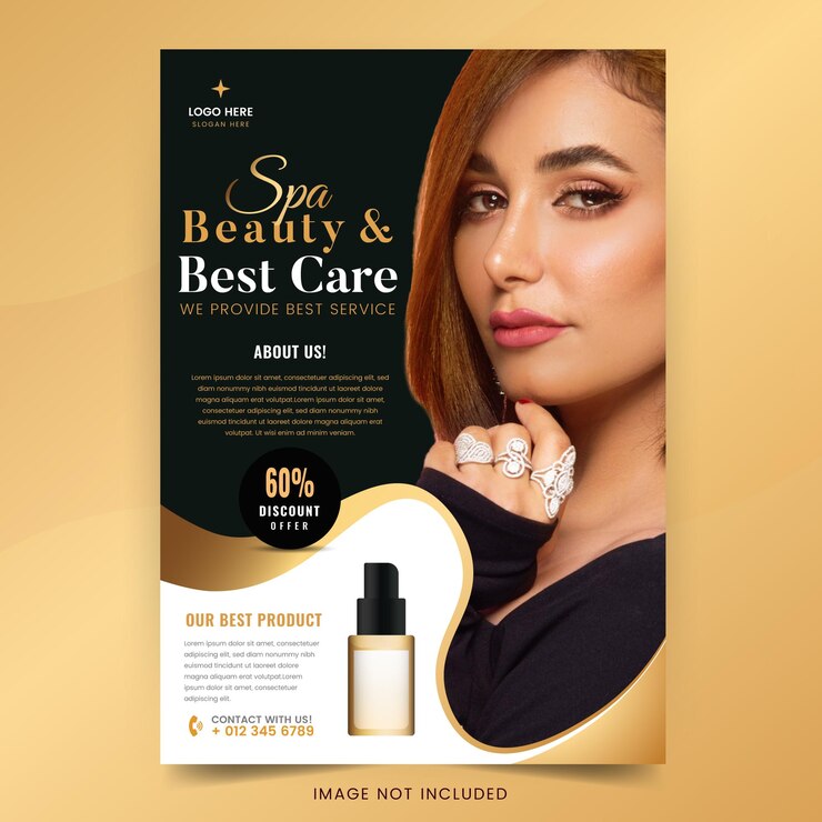 Vecteur flyer de vecteur pour la beauté et le meilleur affiche de traitement de soins de la peau