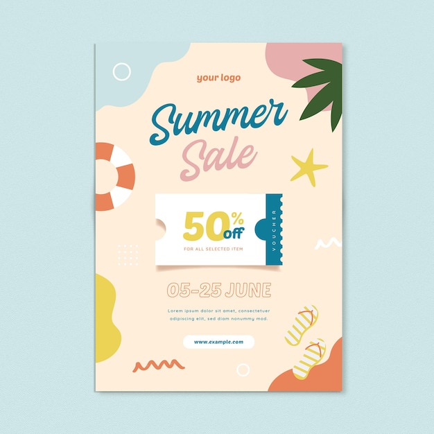 Flyer De Vente D'été Pastel Coloré