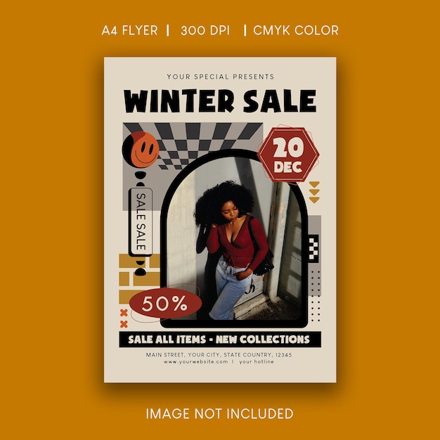 Vecteur flyer de vente d'hiver