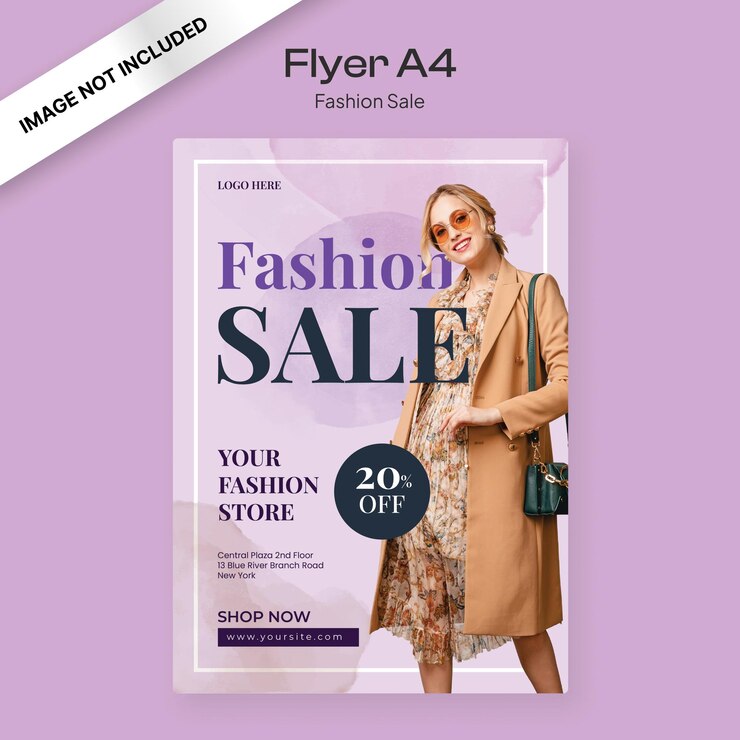 Vecteur flyer de vente de mode