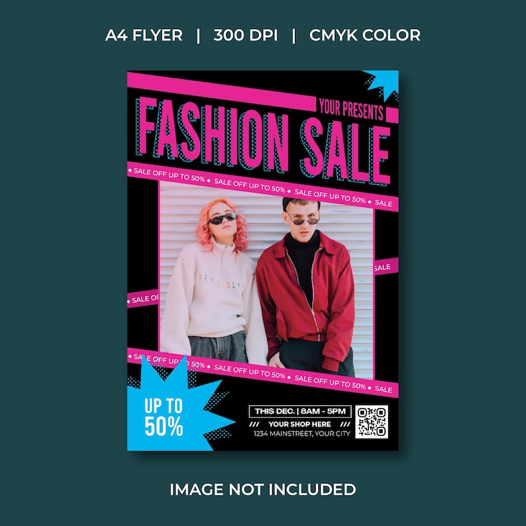 Vecteur flyer de vente de mode