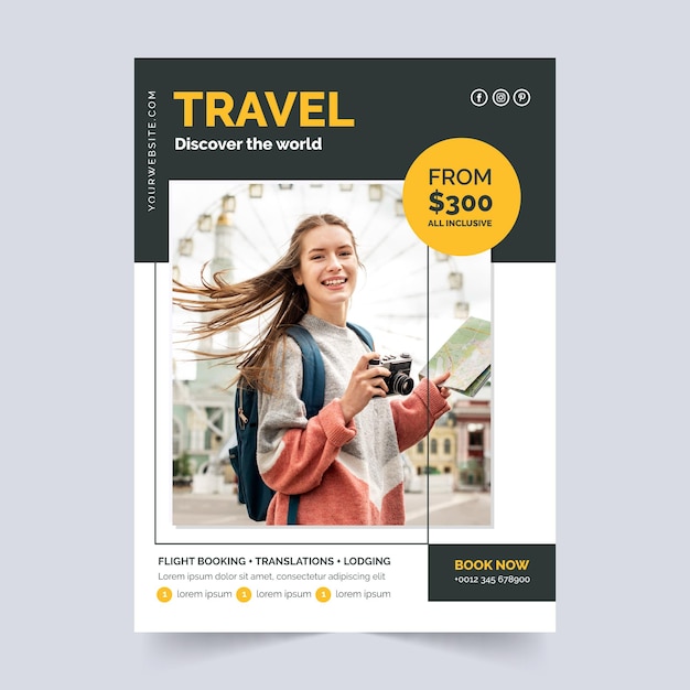 Flyer De Vente De Voyage Avec Photo