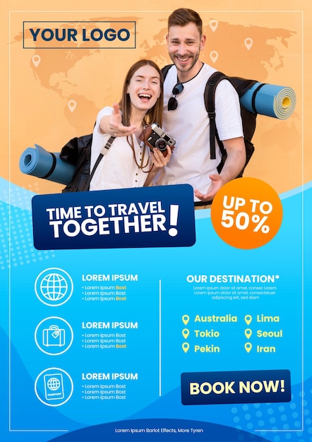 Flyer De Vente De Voyage Avec Photo