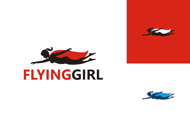 Flying Girl Logo Template Design Vecteur, Emblème, Design Concept, Symbole Créatif, Icône