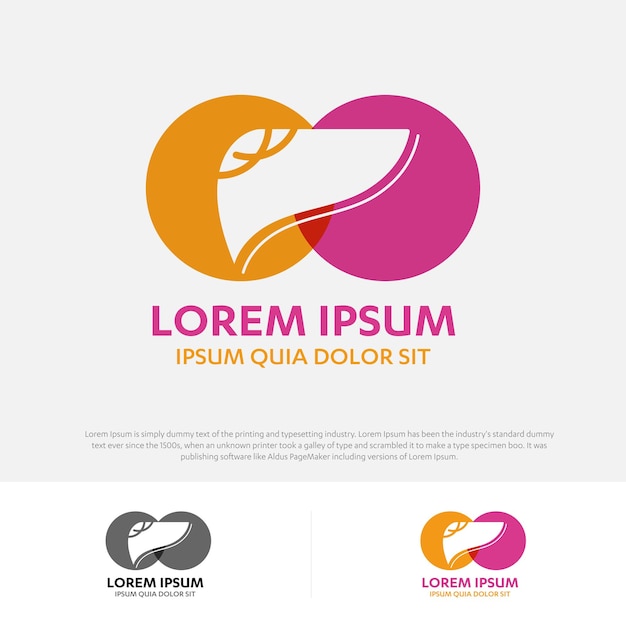 Foie Organe Hépatologie Logo icône illustration vectorielle signe symbole médical