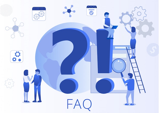 Vecteur foire aux questions faq page atterrissage plat