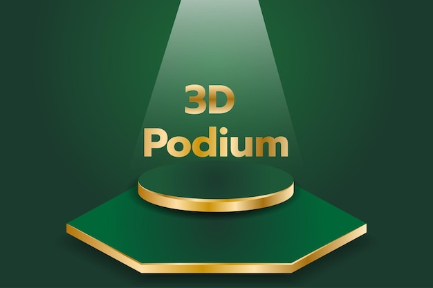 Fond 3D couleur podium de luxe or avec cercle de formes géométriques