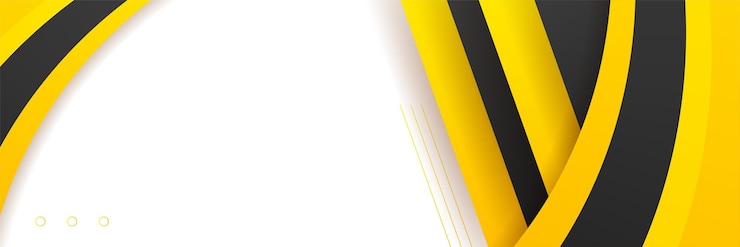 Vecteur fond abstrait bannière jaune noir. modèle de fond de modèle de bannière de conception graphique abstraite de vecteur.