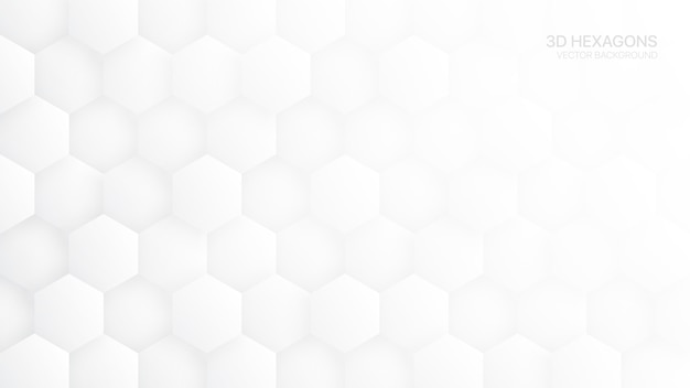 Fond abstrait blanc motif hexagone 3D