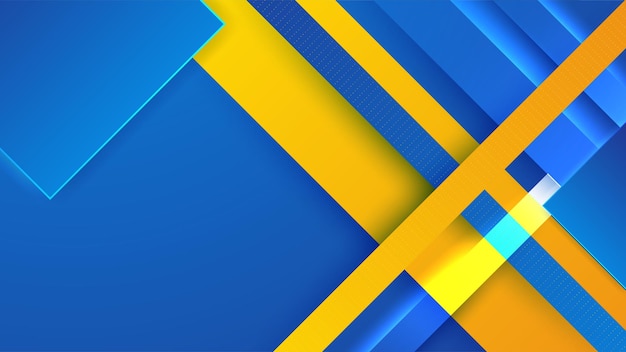 Fond abstrait bleu et jaune Modèle de fond de modèle de bannière de conception graphique abstraite de vecteur