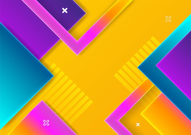 Fond abstrait coloré Formes géométriques Fond de technologie vectorielle pour la conception brochure site Web flyer Formes géométriques fond d'écran pour affiche certificat présentation page de destination