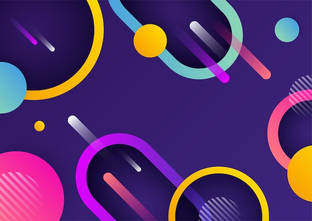 Fond abstrait coloré Formes géométriques Fond de technologie vectorielle pour la conception brochure site Web flyer Formes géométriques fond d'écran pour affiche certificat présentation page de destination