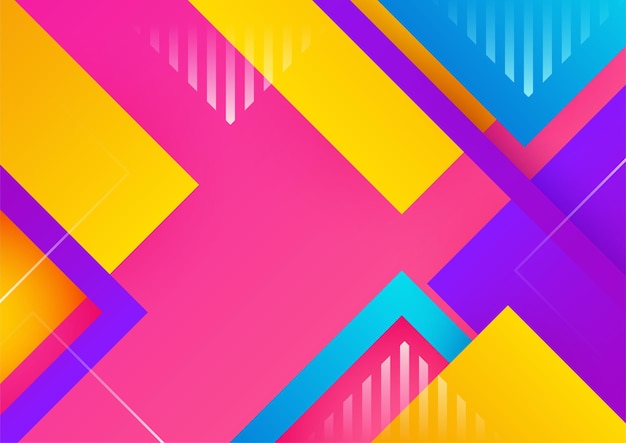 Fond abstrait coloré Formes géométriques Fond de technologie vectorielle pour la conception brochure site Web flyer Formes géométriques fond d'écran pour affiche certificat présentation page de destination