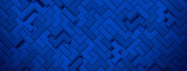 Fond abstrait composé de blocs de tetris aux couleurs bleues